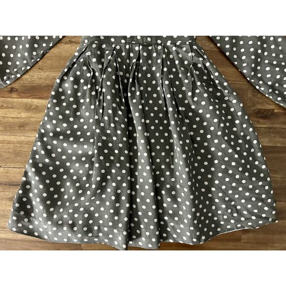 NWT Rachel Riley Grey Polka Dot Long Sleeve Rayon Dress European 5 *READ* - Picture 3 of 10